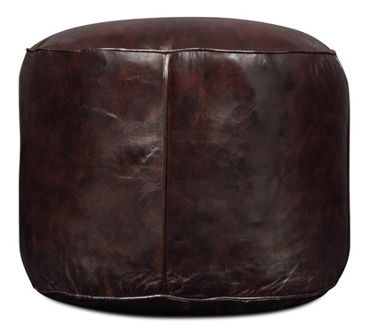 Soccerball Stool Dark Brown Leather