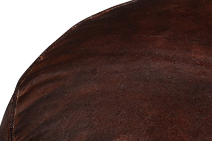 Soccerball Stool Dark Brown Leather