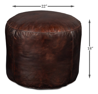 Soccerball Stool Dark Brown Leather