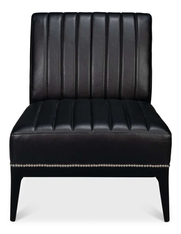 Agave Slipper Chairdistilled Lthr Blk