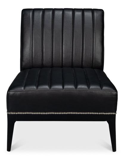 Agave Slipper Chairdistilled Lthr Blk