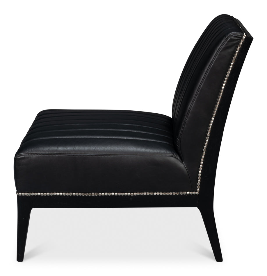 Agave Slipper Chairdistilled Lthr Blk