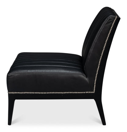 Agave Slipper Chairdistilled Lthr Blk