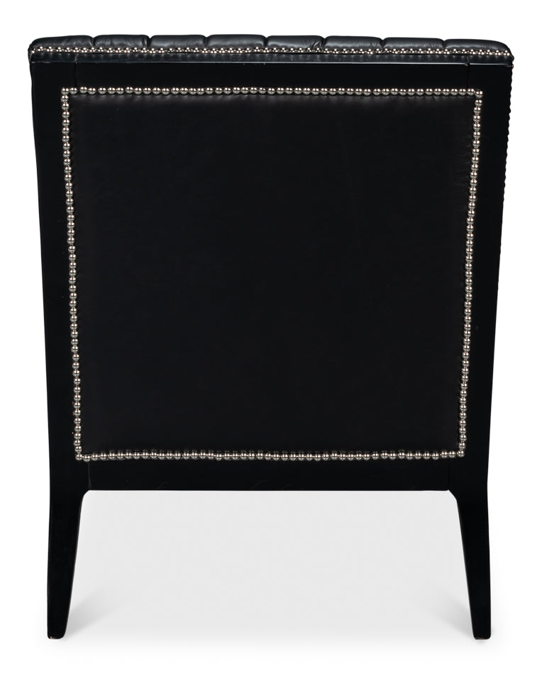 Agave Slipper Chairdistilled Lthr Blk