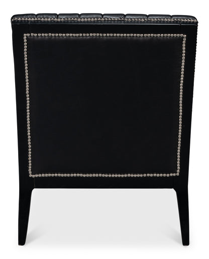 Agave Slipper Chairdistilled Lthr Blk