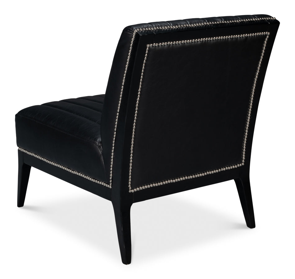 Agave Slipper Chairdistilled Lthr Blk