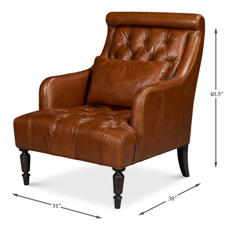 Benton Distilled Leather Chairbrown