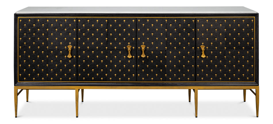 Palisade Shagreen Credenza Black