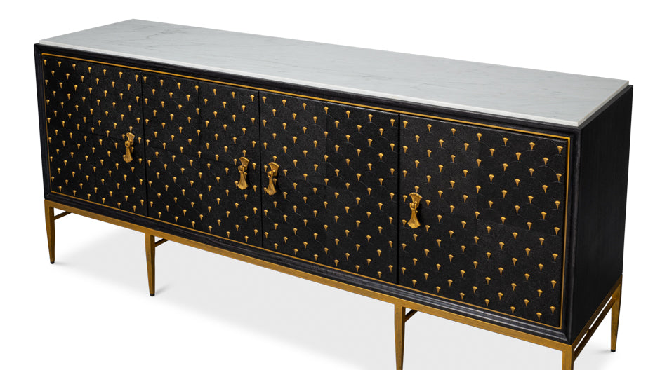 Palisade Shagreen Credenza Black
