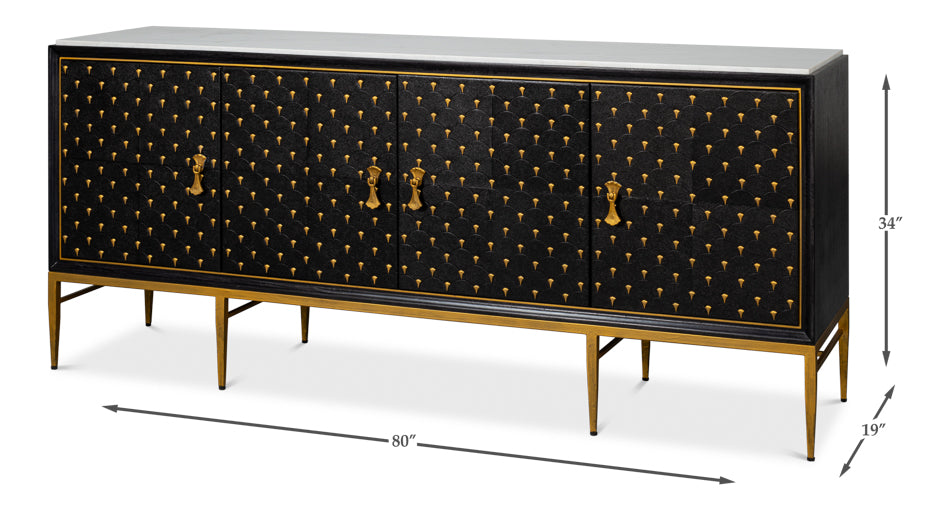 Palisade Shagreen Credenza Black