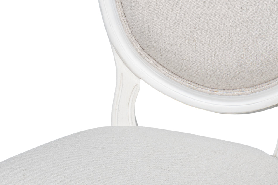 Hugo Oval Side Chair Cortina White