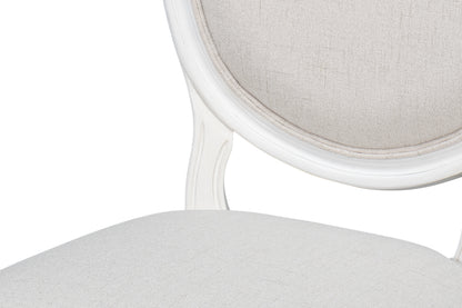 Hugo Oval Side Chair Cortina White
