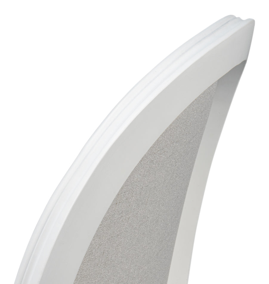 Hugo Oval Side Chair Cortina White