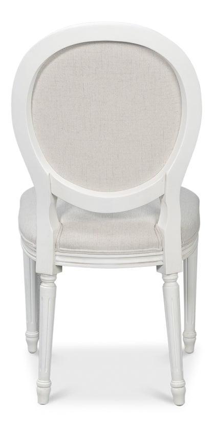 Hugo Oval Side Chair Cortina White