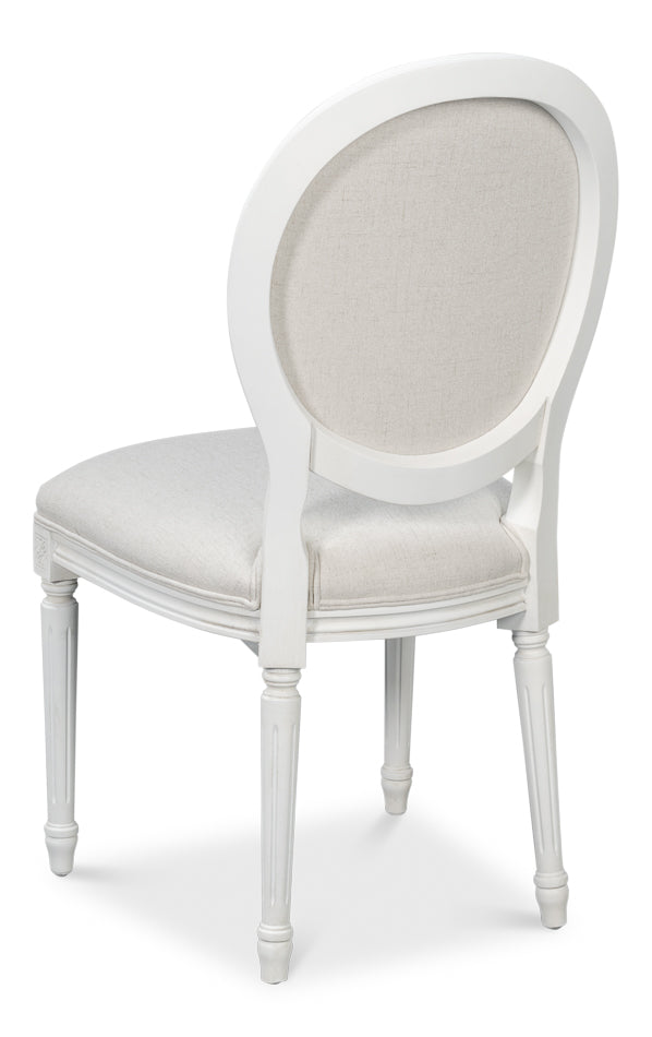Hugo Oval Side Chair Cortina White