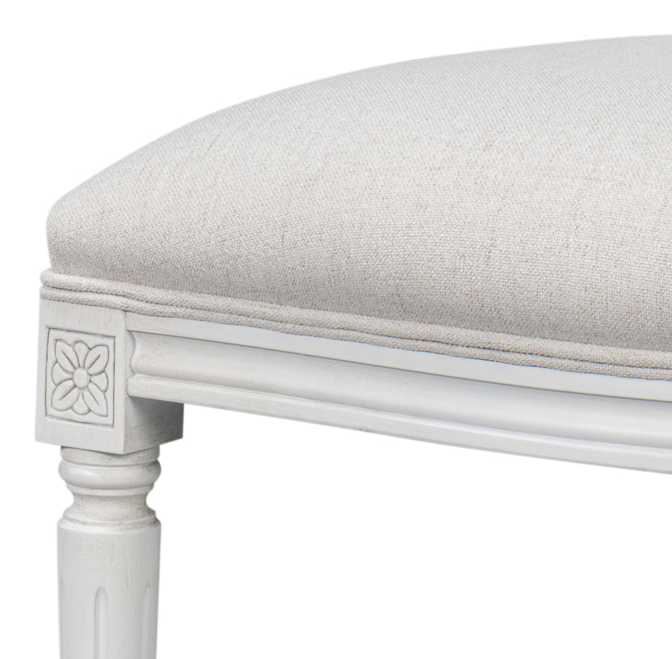 Hugo Oval Side Chair Cortina White