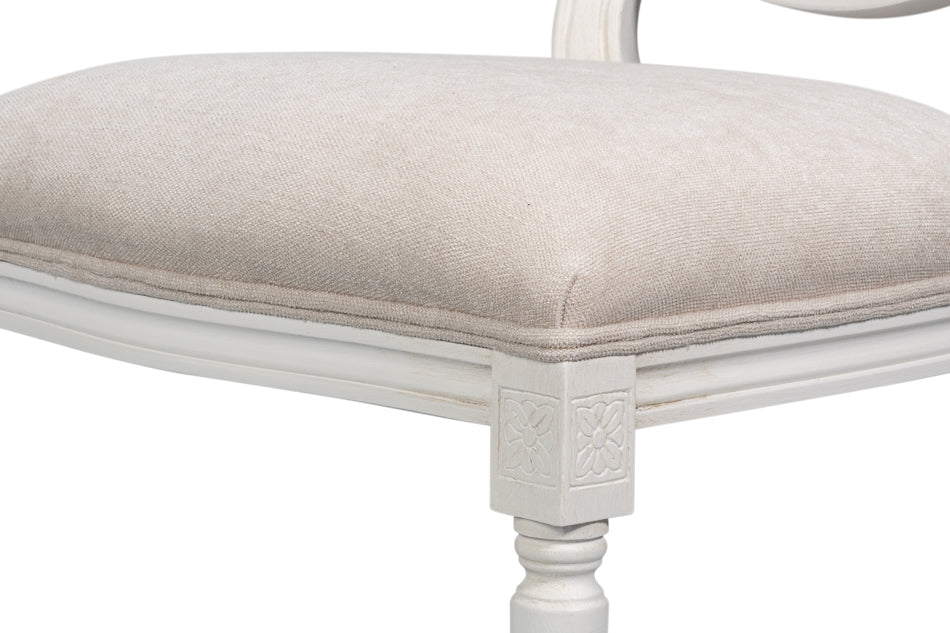 Hugo Oval Side Chaircortina White