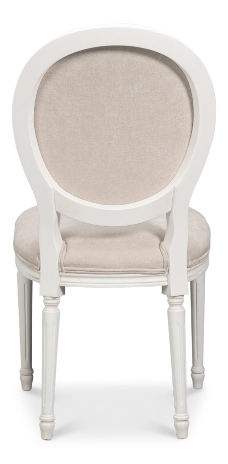 Hugo Oval Side Chaircortina White