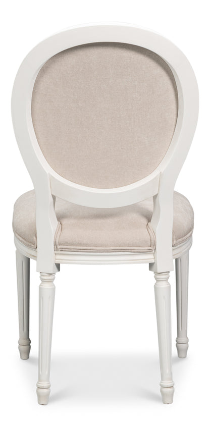 Hugo Oval Side Chaircortina White