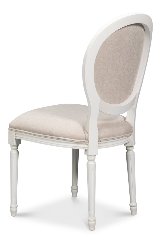 Hugo Oval Side Chaircortina White