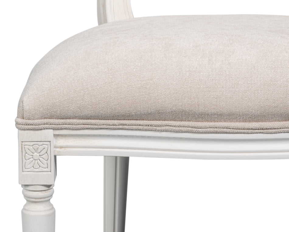 Hugo Oval Side Chaircortina White