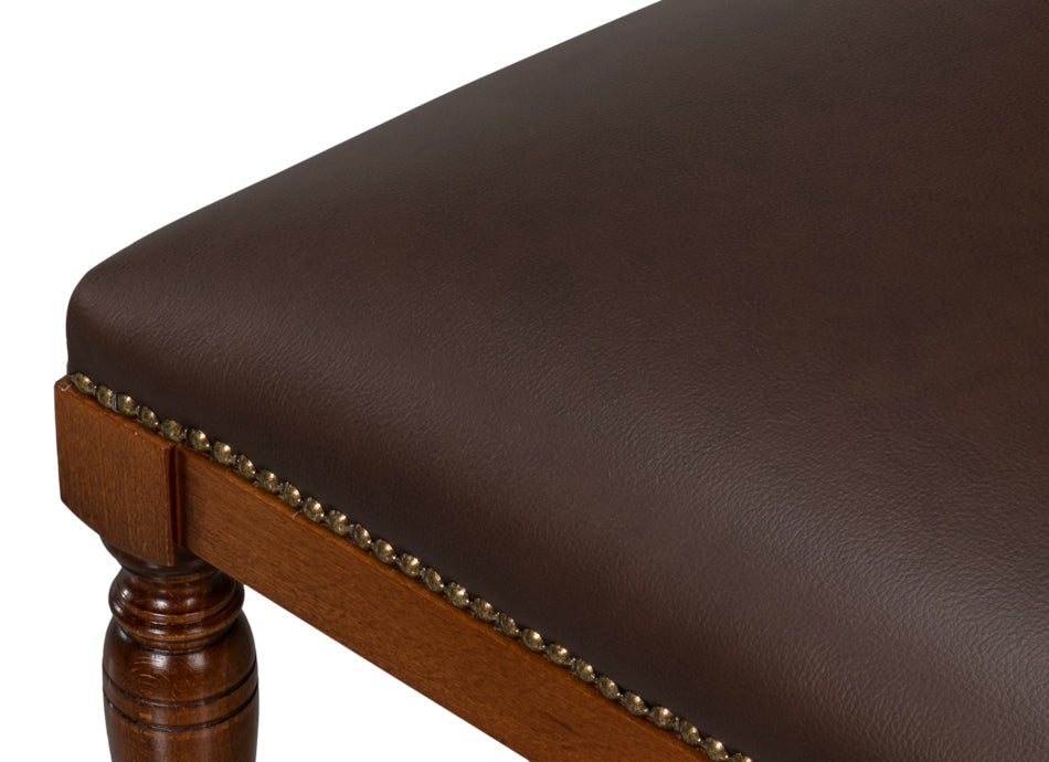 Camile Leather Side Chair Brown