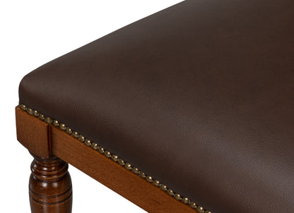 Camile Leather Side Chair Brown
