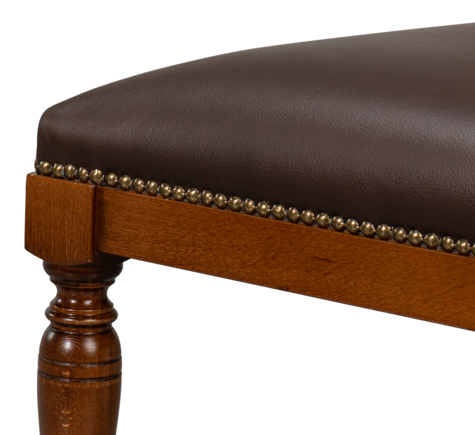 Camile Leather Side Chair Brown