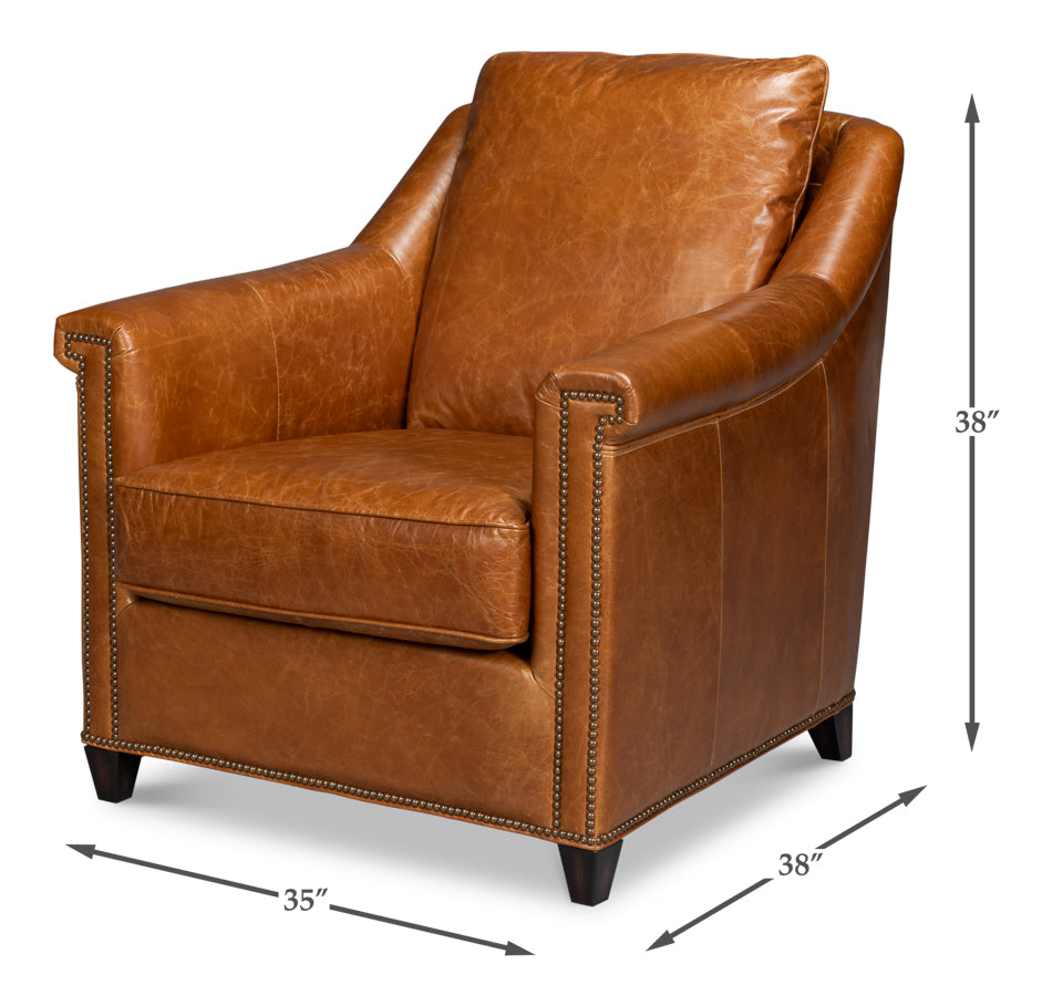 Vandike Arm Chair Cuba Brown