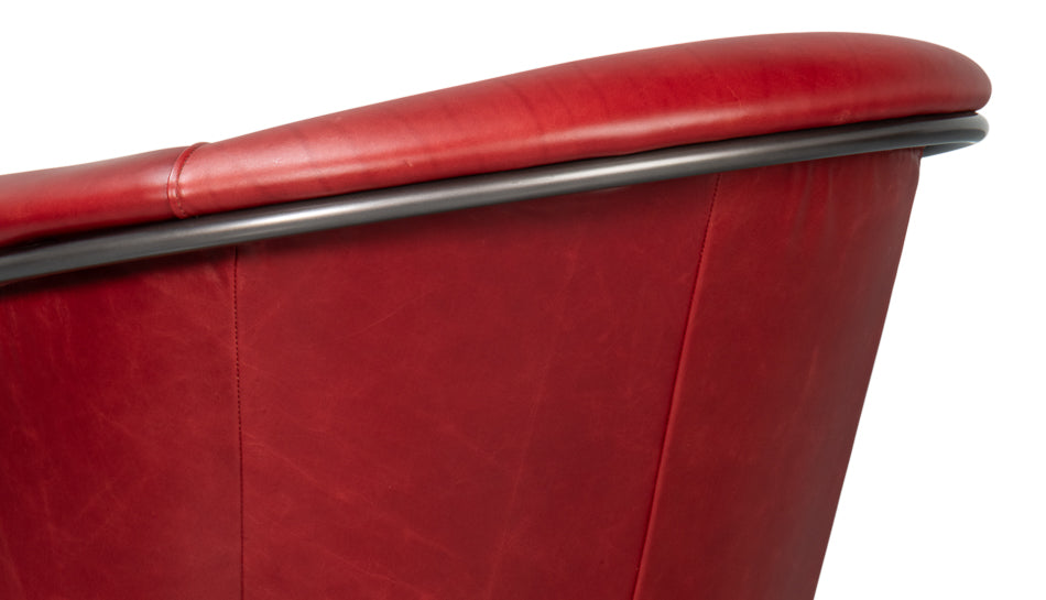 Nagel Distilled Leather Chairnew Rouge
