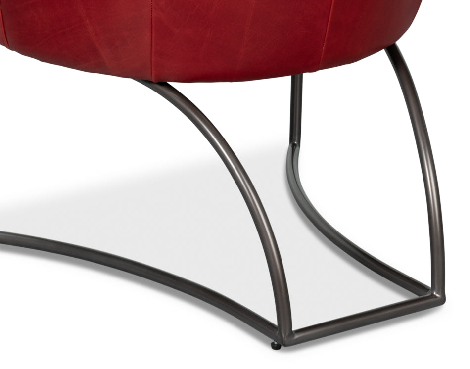 Nagel Distilled Leather Chairnew Rouge
