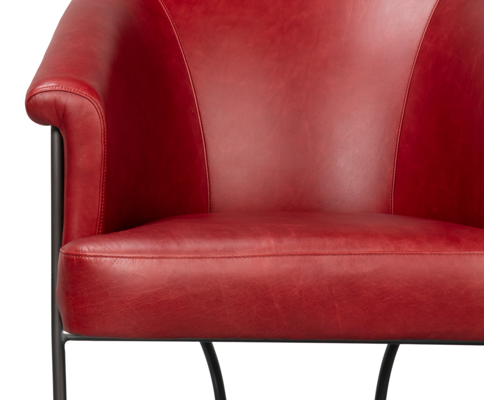 Nagel Distilled Leather Chairnew Rouge