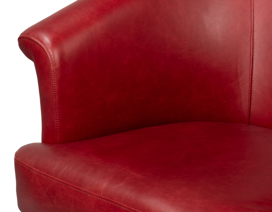 Nagel Distilled Leather Chairnew Rouge