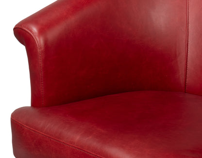 Nagel Distilled Leather Chairnew Rouge