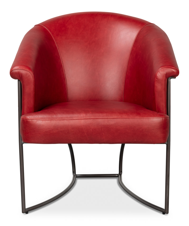 Nagel Distilled Leather Chairnew Rouge