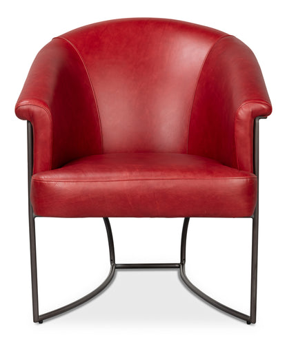 Nagel Distilled Leather Chairnew Rouge