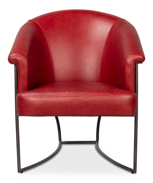 Nagel Distilled Leather Chairnew Rouge