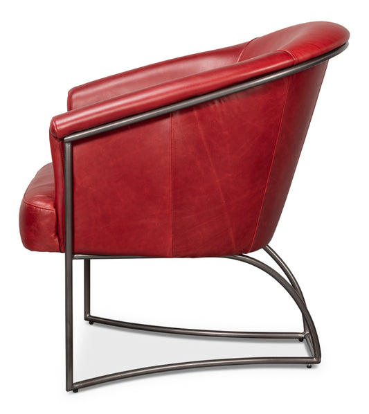 Nagel Distilled Leather Chairnew Rouge