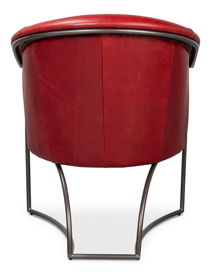 Nagel Distilled Leather Chairnew Rouge