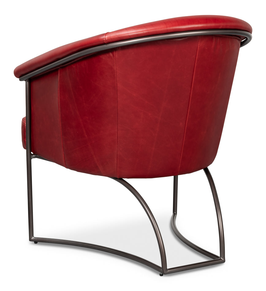 Nagel Distilled Leather Chairnew Rouge