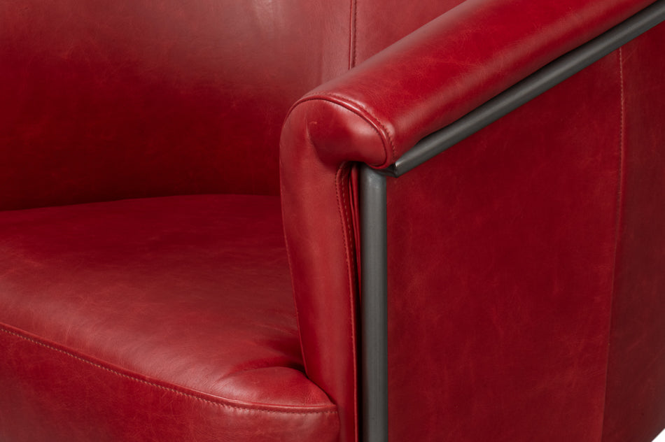 Nagel Distilled Leather Chairnew Rouge