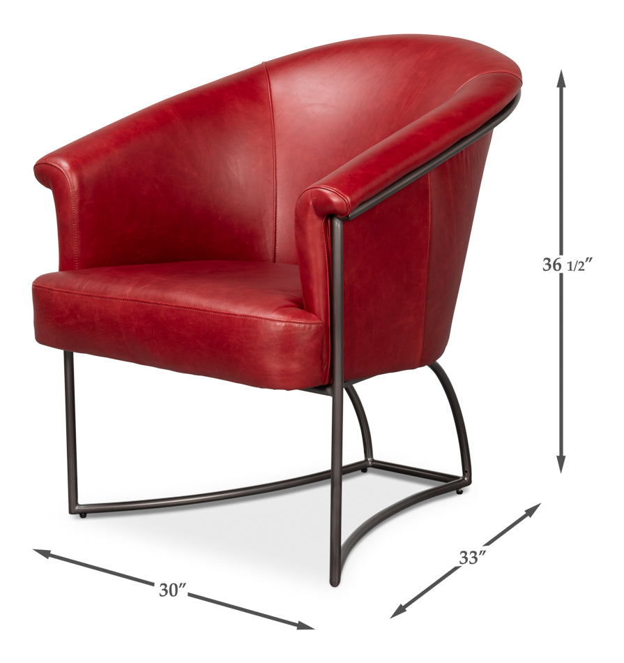 Nagel Distilled Leather Chairnew Rouge