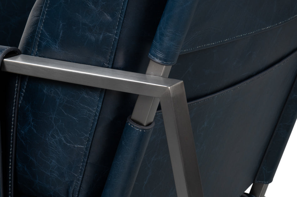 Edmonds Distilled Leather Chairblue