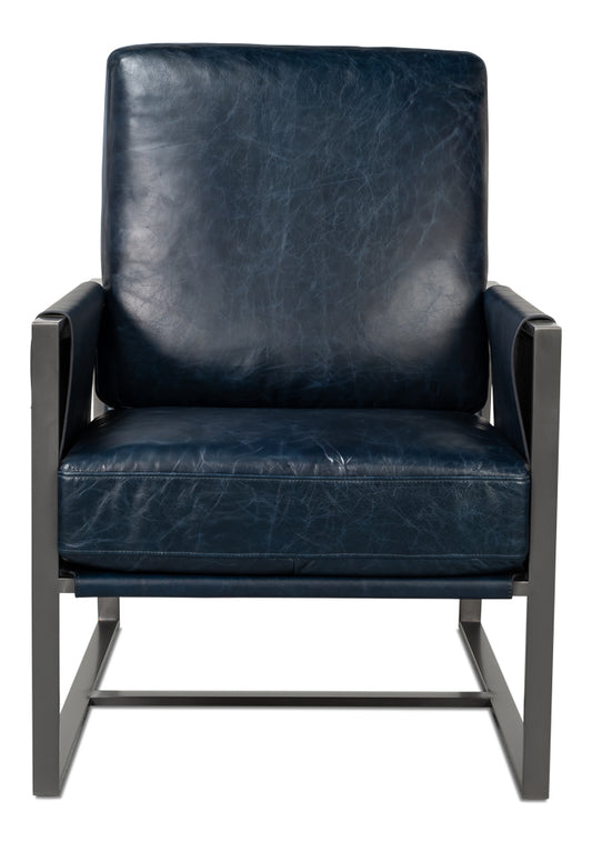 Edmonds Distilled Leather Chairblue