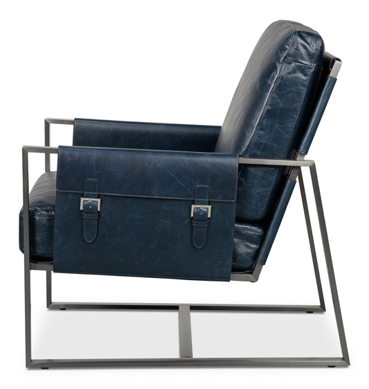 Edmonds Distilled Leather Chairblue