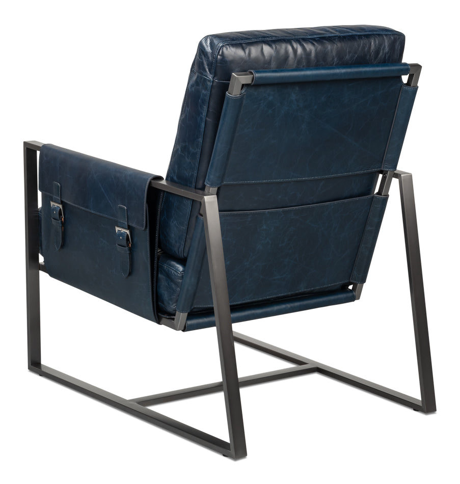 Edmonds Distilled Leather Chairblue