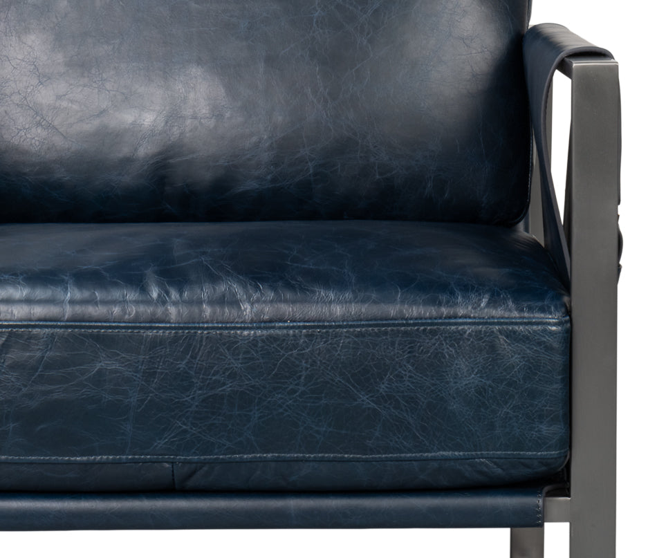 Edmonds Distilled Leather Chairblue