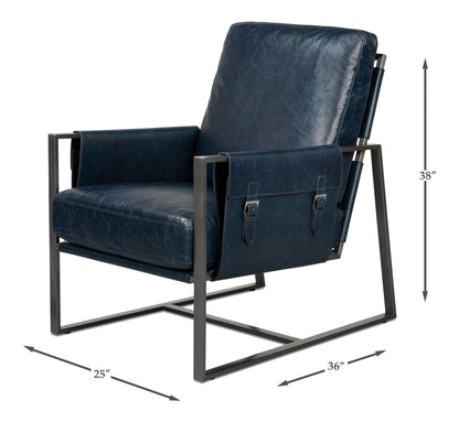 Edmonds Distilled Leather Chairblue