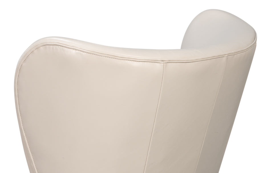 Lombard Wing Chaircrystal White Leather