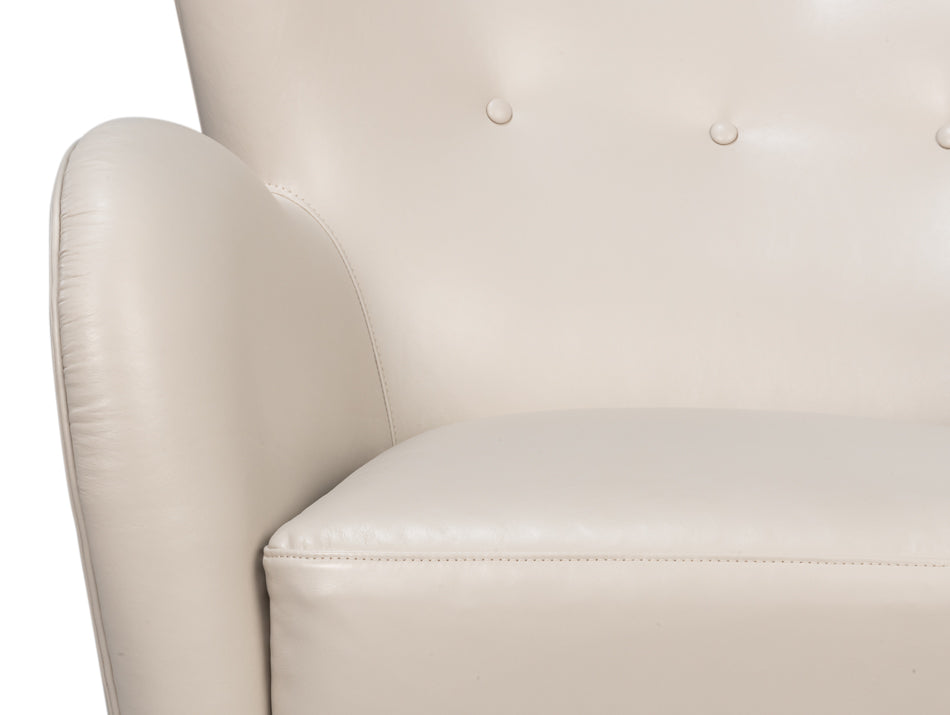 Lombard Wing Chaircrystal White Leather
